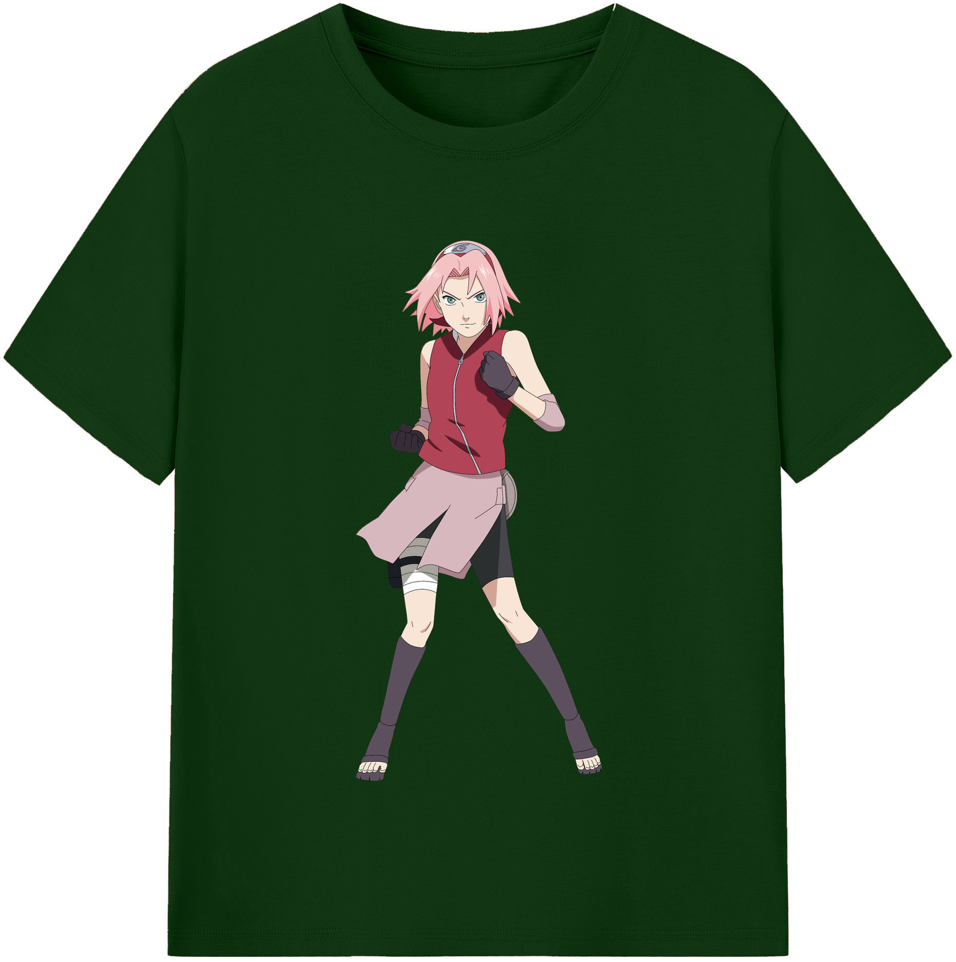 （画像用） NARUTO -ナルト- 春野サクラ Haruno Sakura 綿100％半袖Tシャツ（フロントプリント）